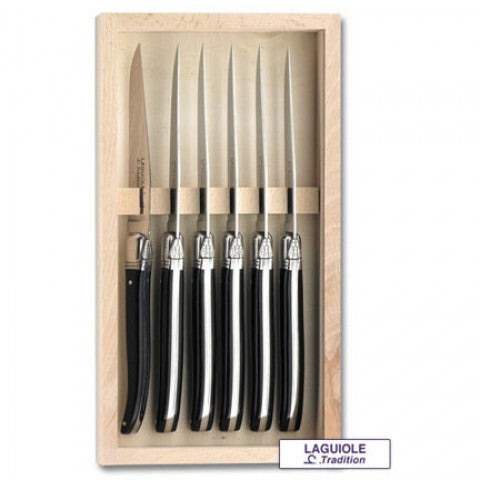 Chateaubriand Black Steak Knives, Set of 8