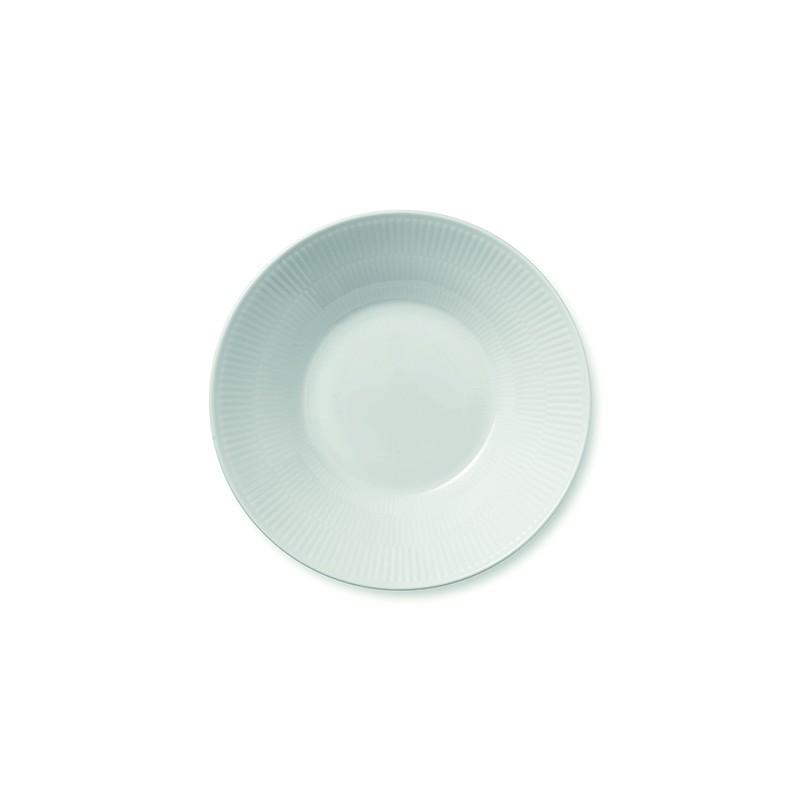 White Fluted Plain Pasta Bowl - Display Sample