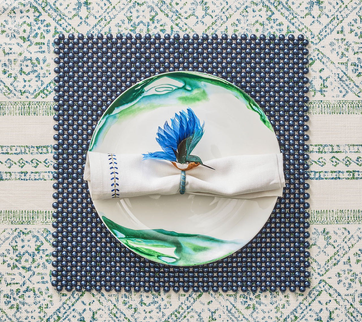 Humm Blue and Green Napkin Ring (D)