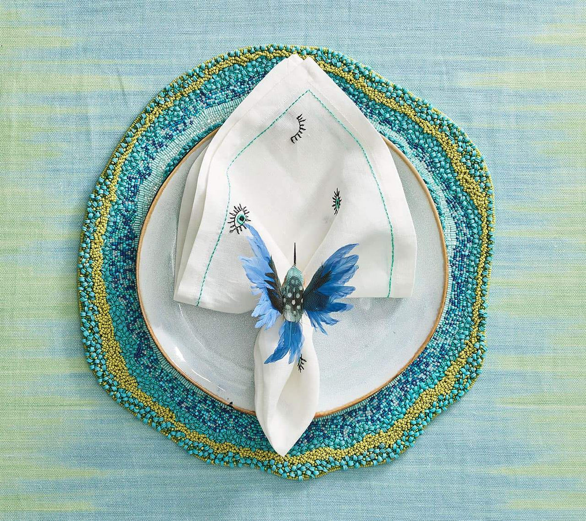 Humm Blue and Green Napkin Ring (D)