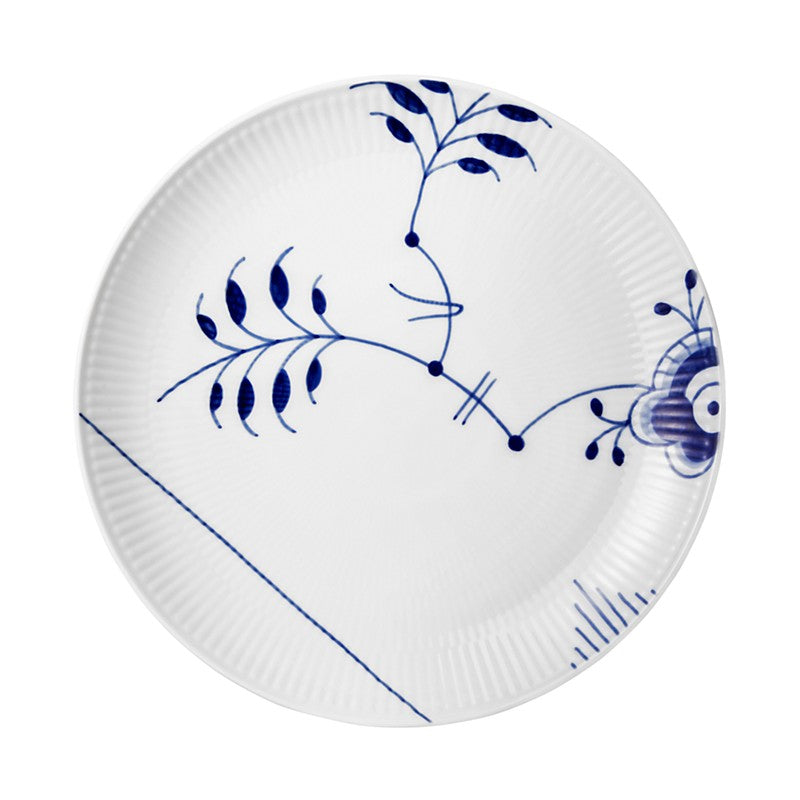 Blue Fluted Mega Coupe Lunch Plate - Display Sample