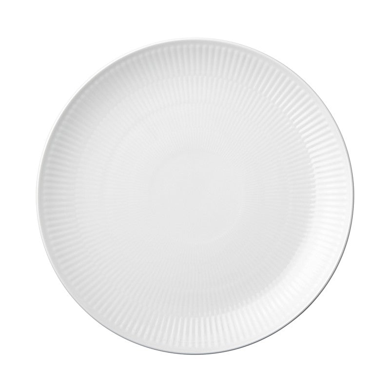White Fluted Plain Coupe Dinner Plate - Display Sample