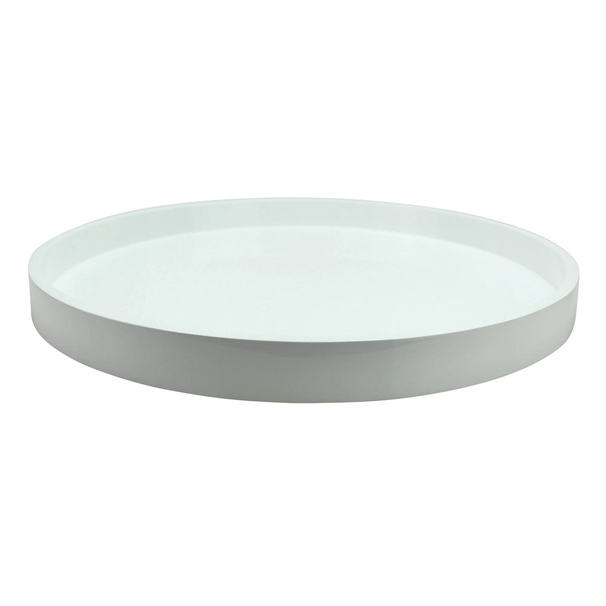 White Round Lacquered Tray