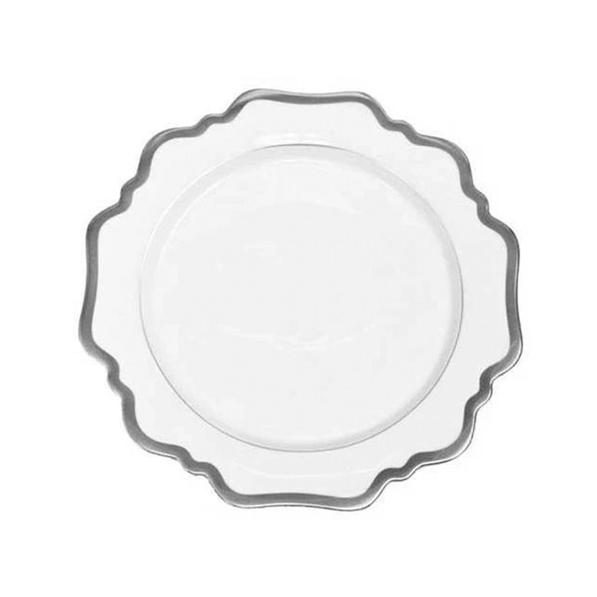 Antique White With Brushed Platinum Dessert Plate(D)