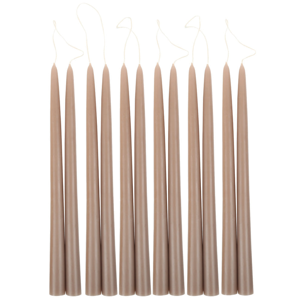 Greige Taper Candles, Set of 2