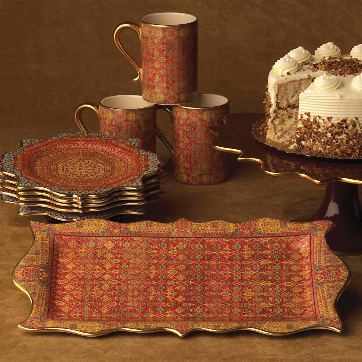 Tabriz Dessert Plates, Set of 4