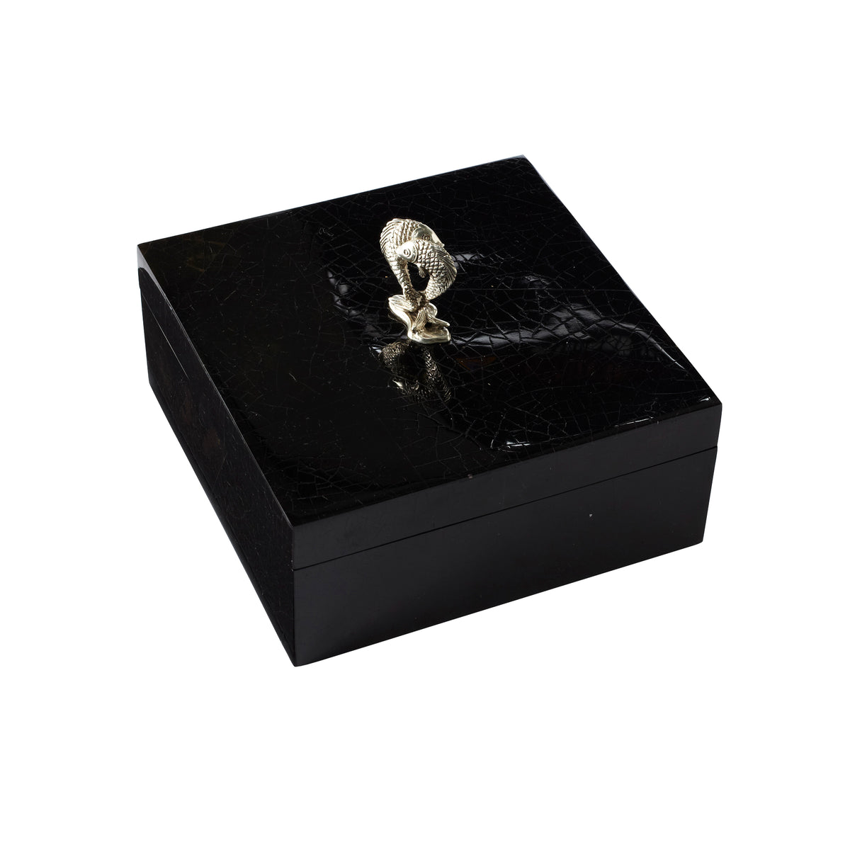 Large Box with Silver Plated Fish