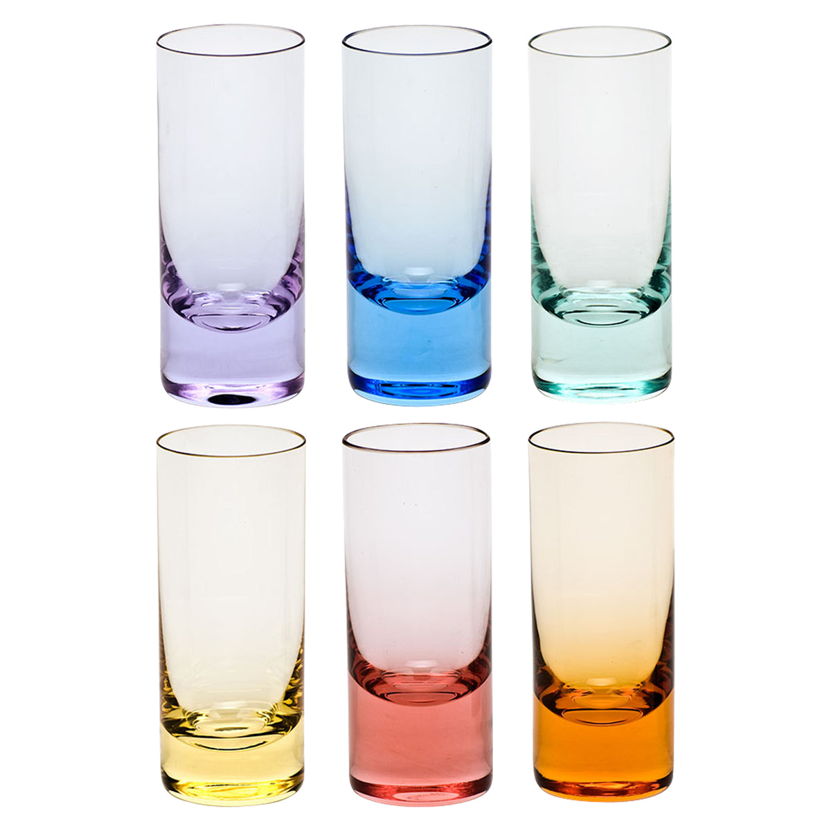 Multicolor Vodka Glasses, Set of 6