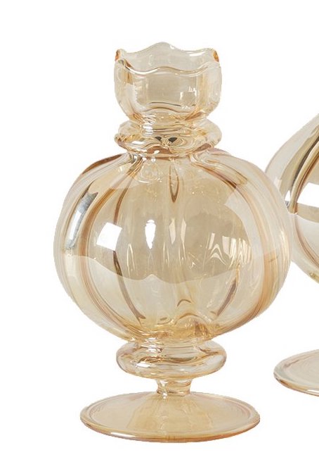 Small Amber Spherical Vase #1