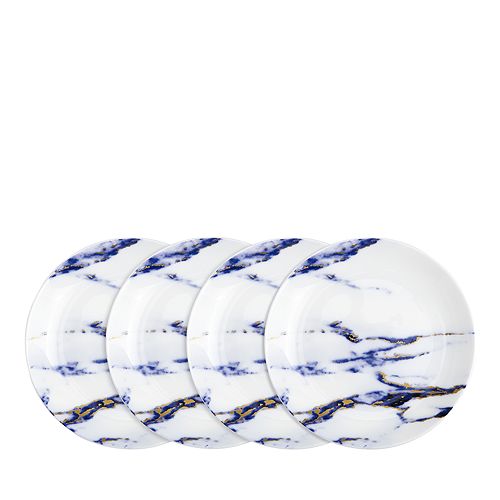Marble Azure Canape Plates, Set of 4