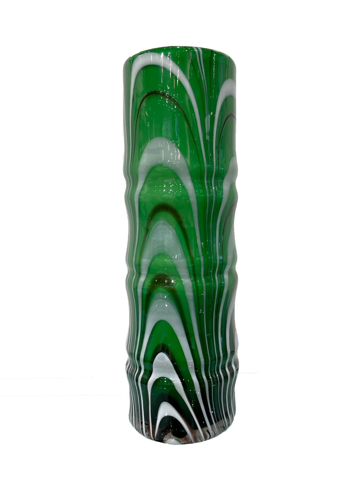 Large Marbled Green and White Vase