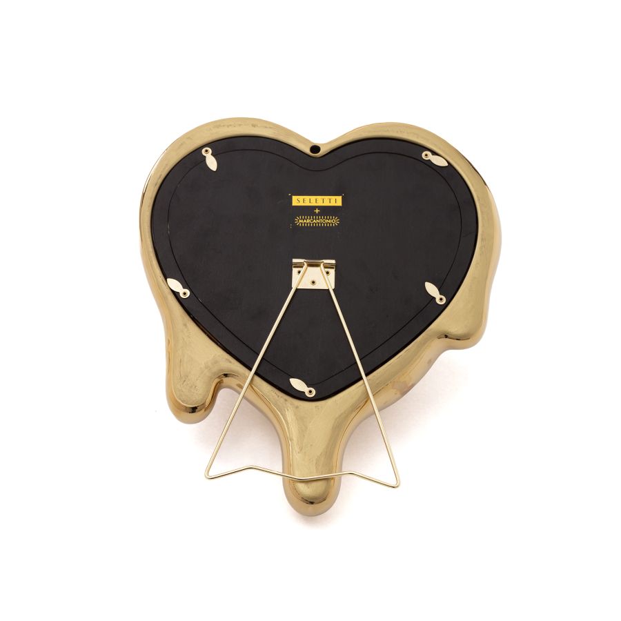 Melted Heart Mirror and Frame -  Gold