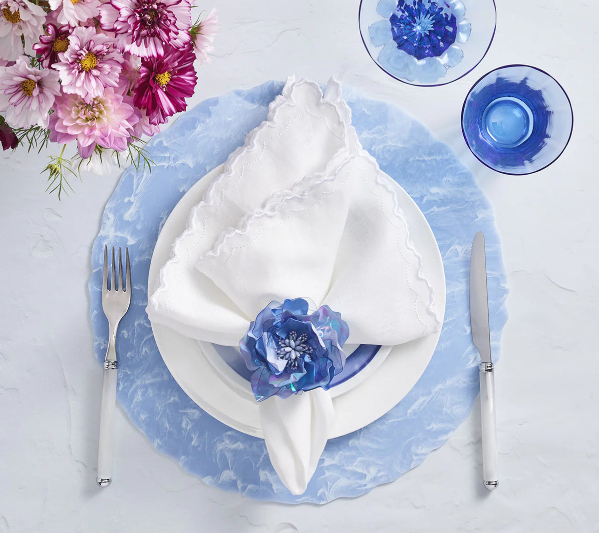 Cloud Placemat in Periwinkle, Set of 4
