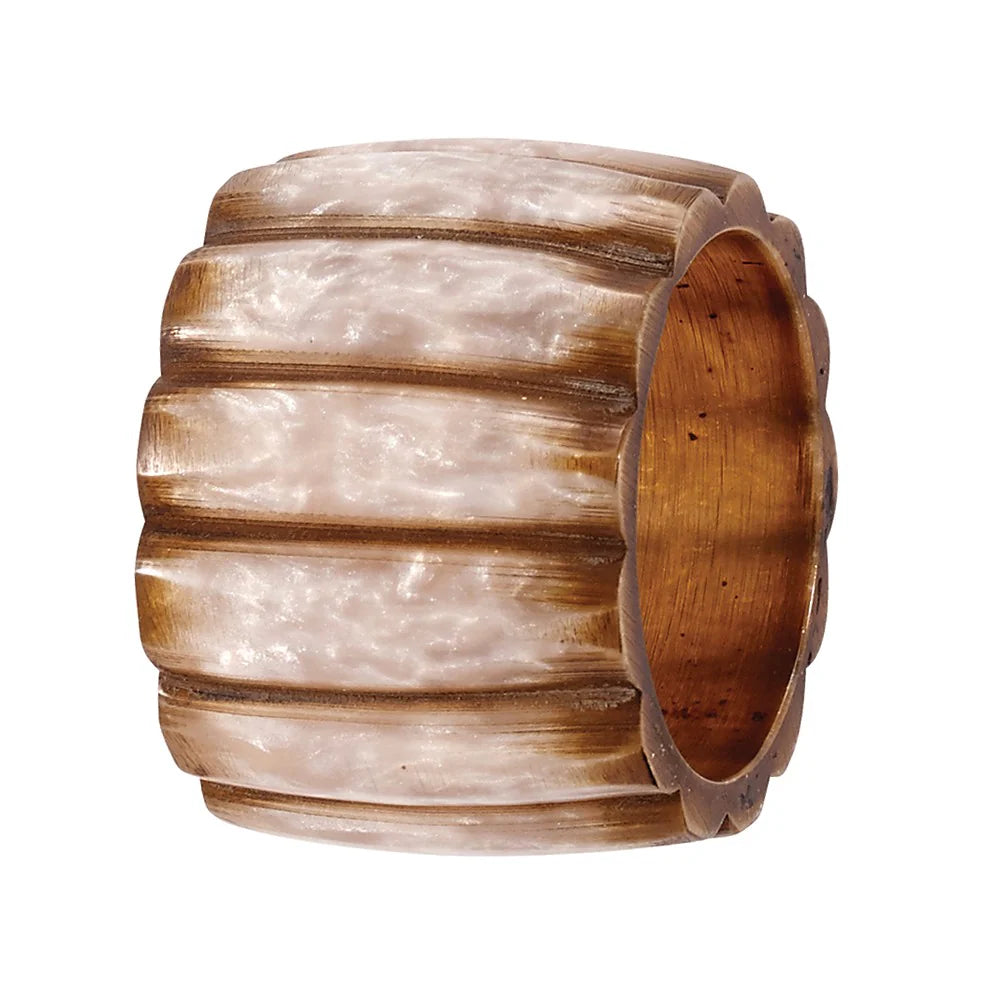 Pearlized Fence Napkin Ring, Set of 4