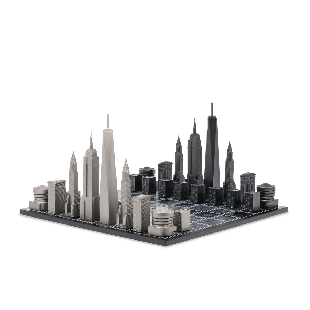The New York City Chess Set - Stainless Steel Edition/ City map