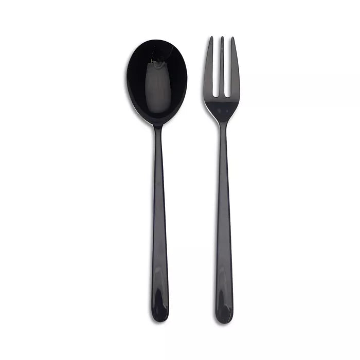 Linea Oro Nero Serving Set (Spoon + Fork)