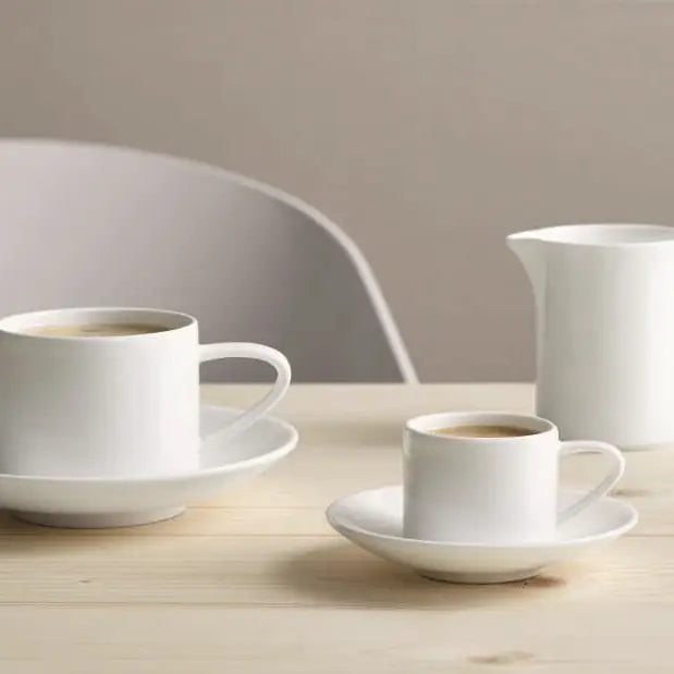A Table Stackable Espresso Cup and Saucer