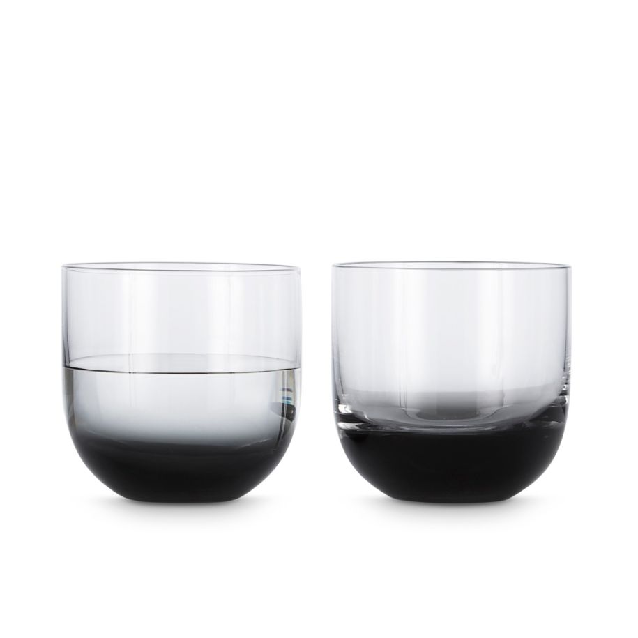 Black Tank Whiskey Glass, Set of 2