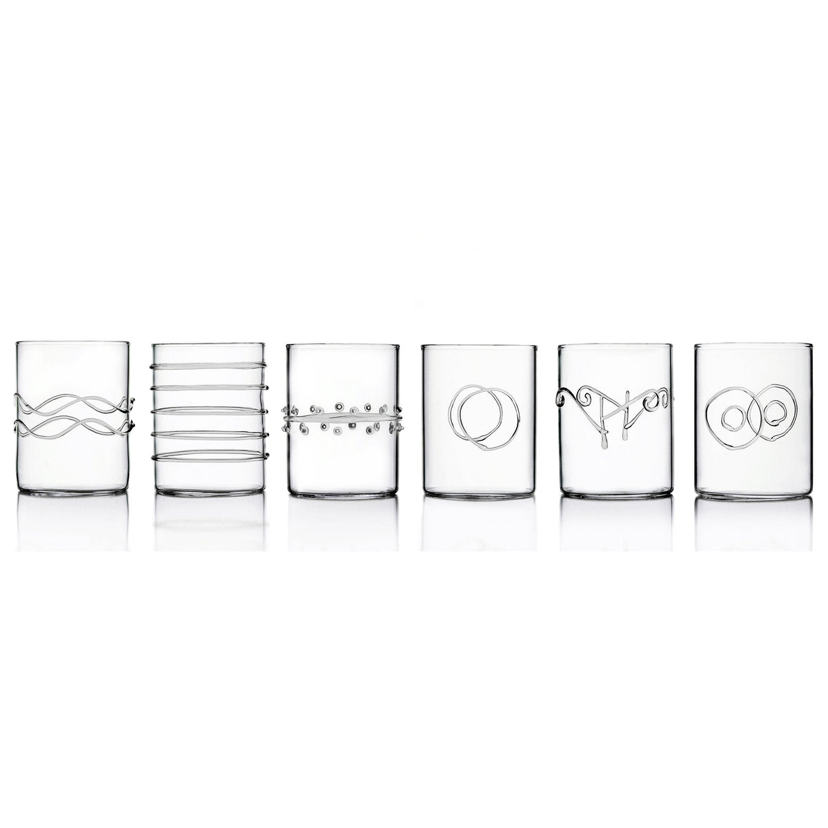 Deco Clear Water Glasses, Set of 6