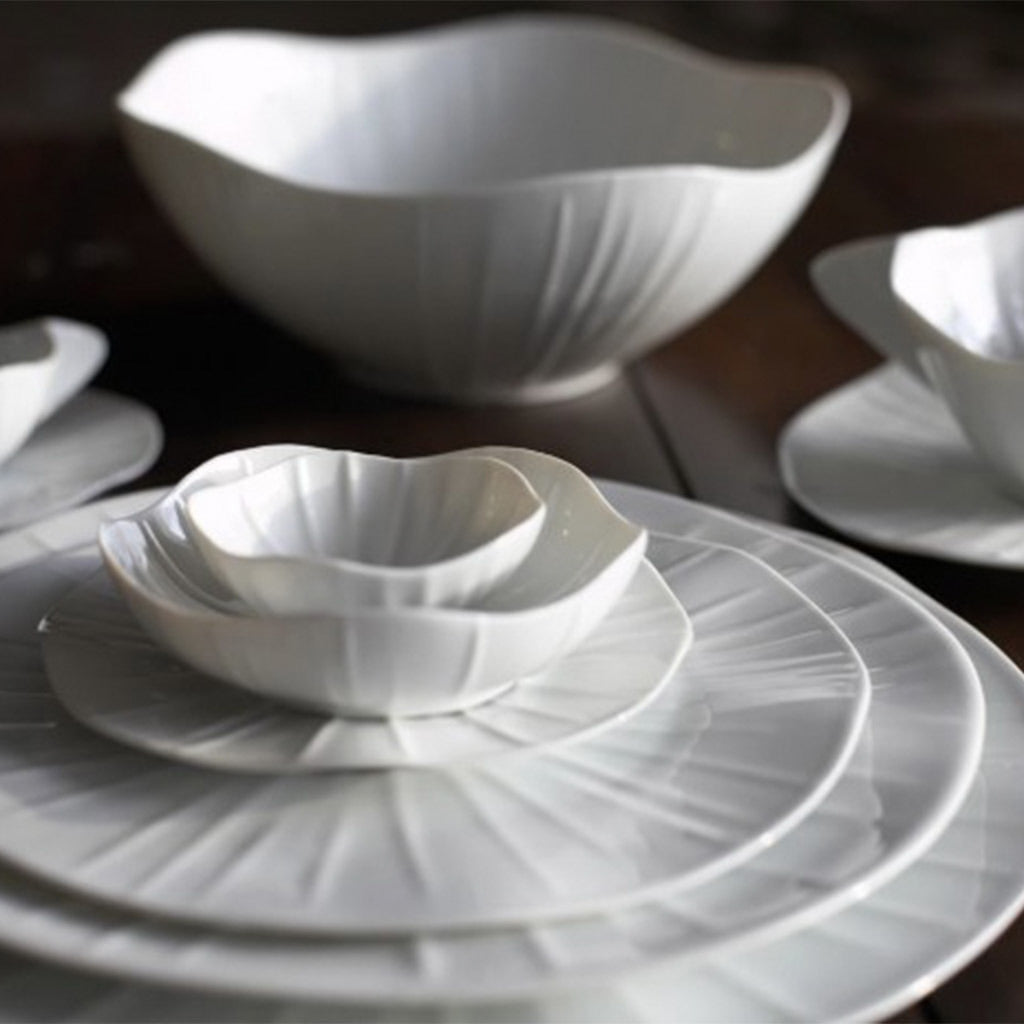 Lotus Porcelain White Dinner Plate