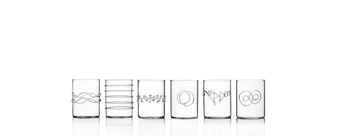 Deco Clear Shot Glasses, Set of 6