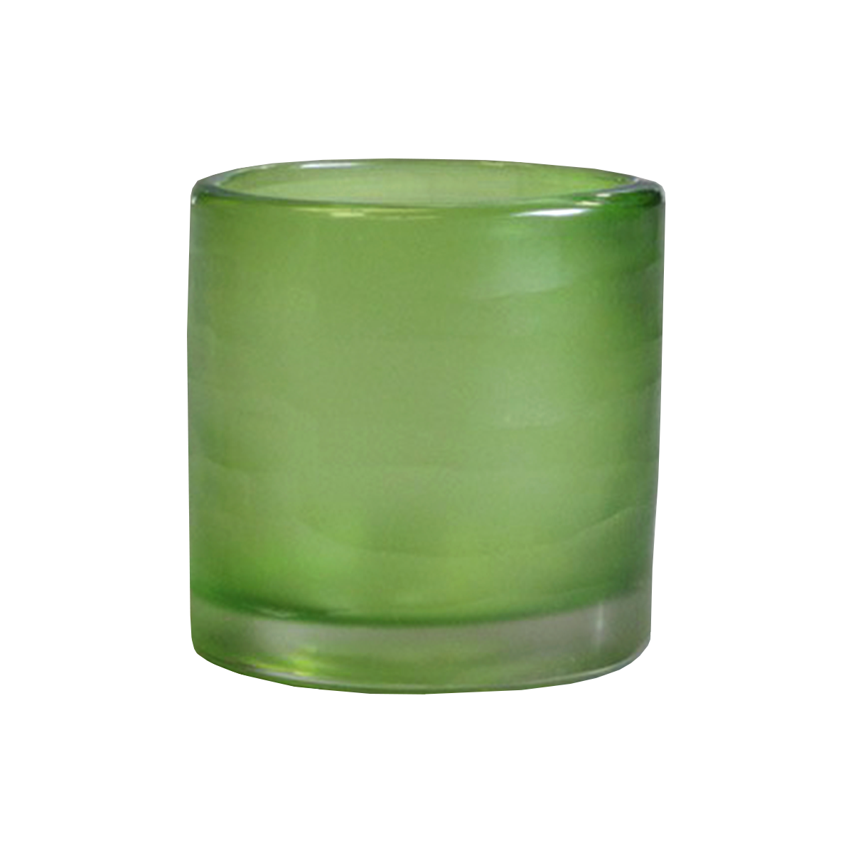 Carved Cylinder Grass Green Vase