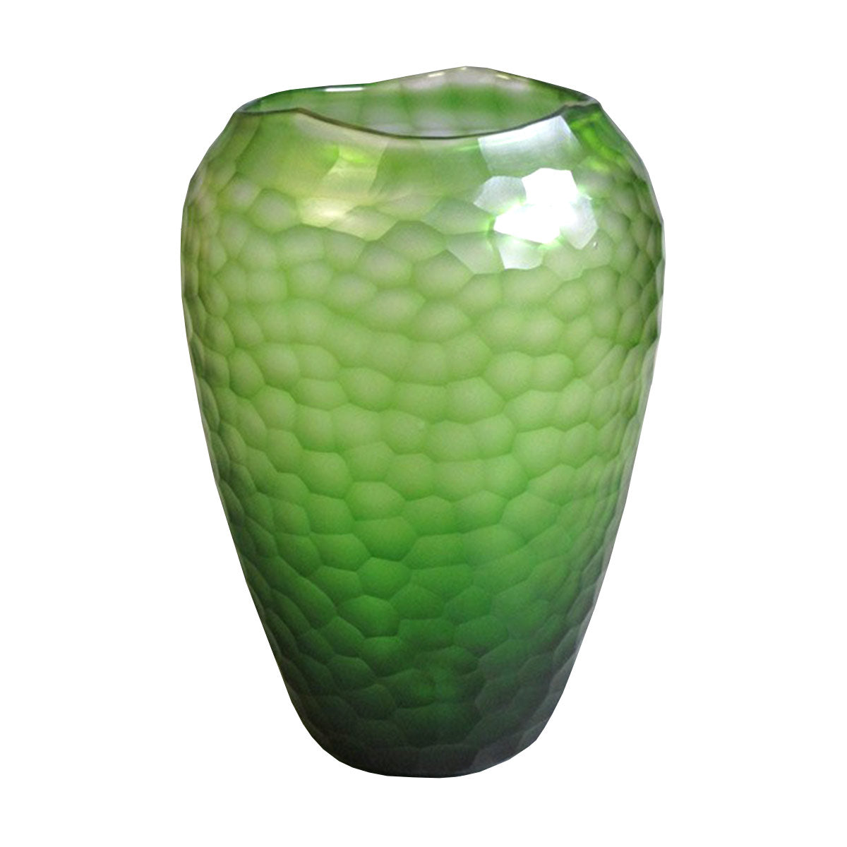 Organic Carved Green Vase