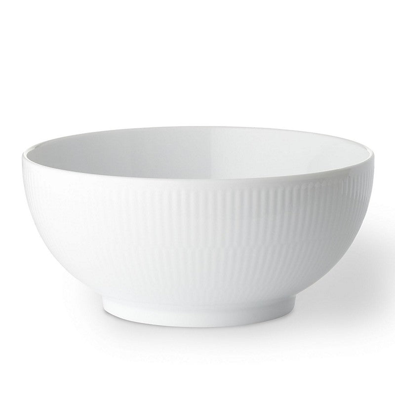 White Fluted Plain Serving Bowl