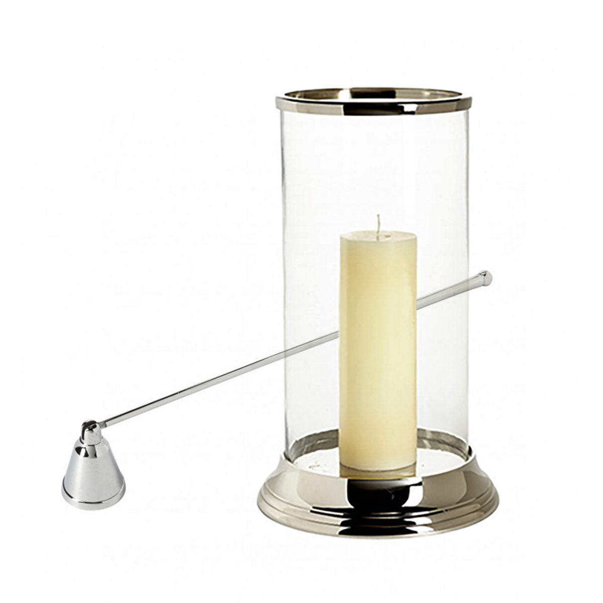 Glass Hurricane with Candle Snuffer