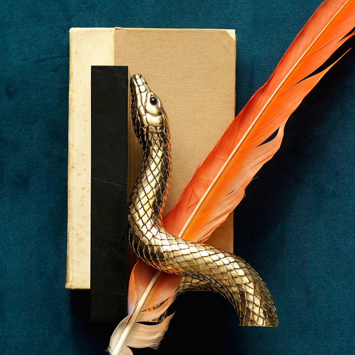 Snake Gold Bookends