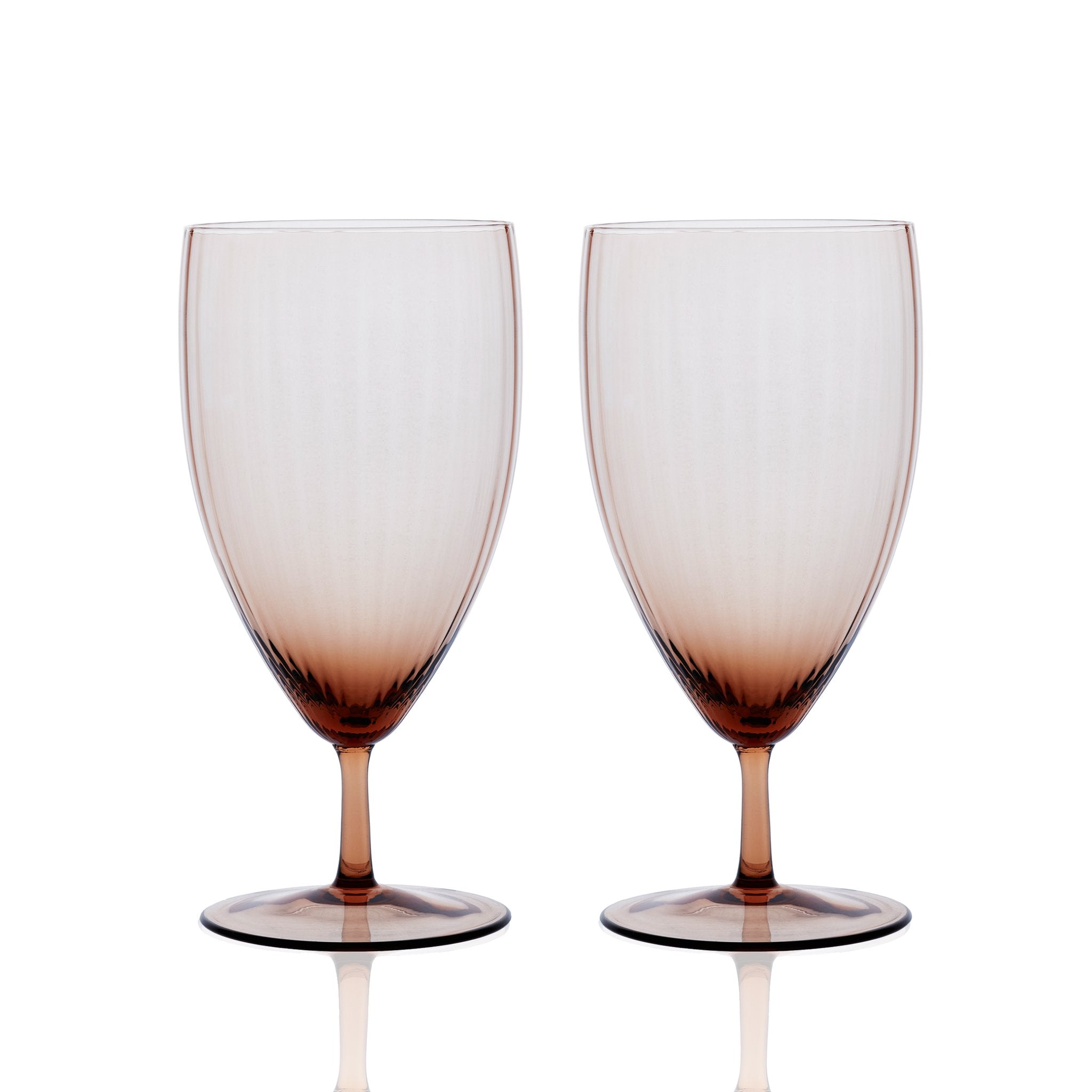 Quinn Red Wine Glasses, Set of 2 Amber Glass