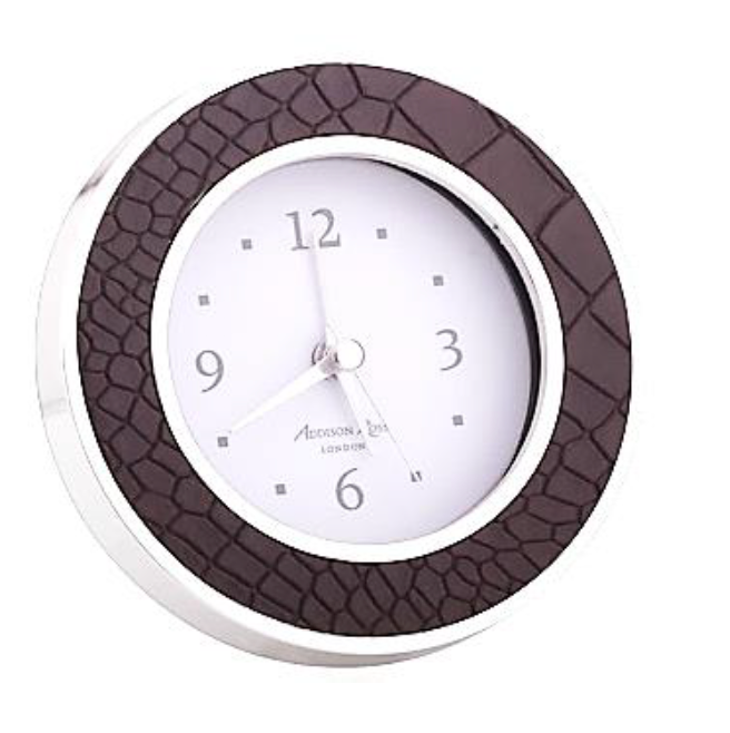 Chocolate Croc and Silver Alarm Clock