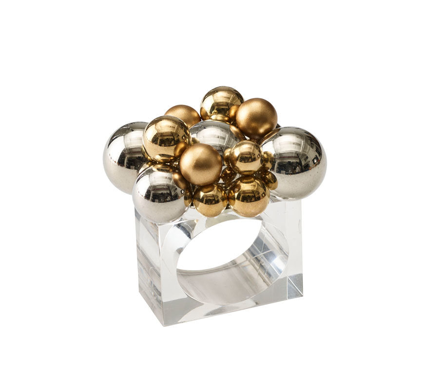 Bauble Gold and Silver Napkin Ring, Set of 4