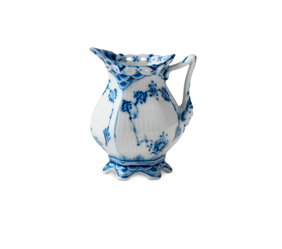 Blue Fluted Full Lace Creamer