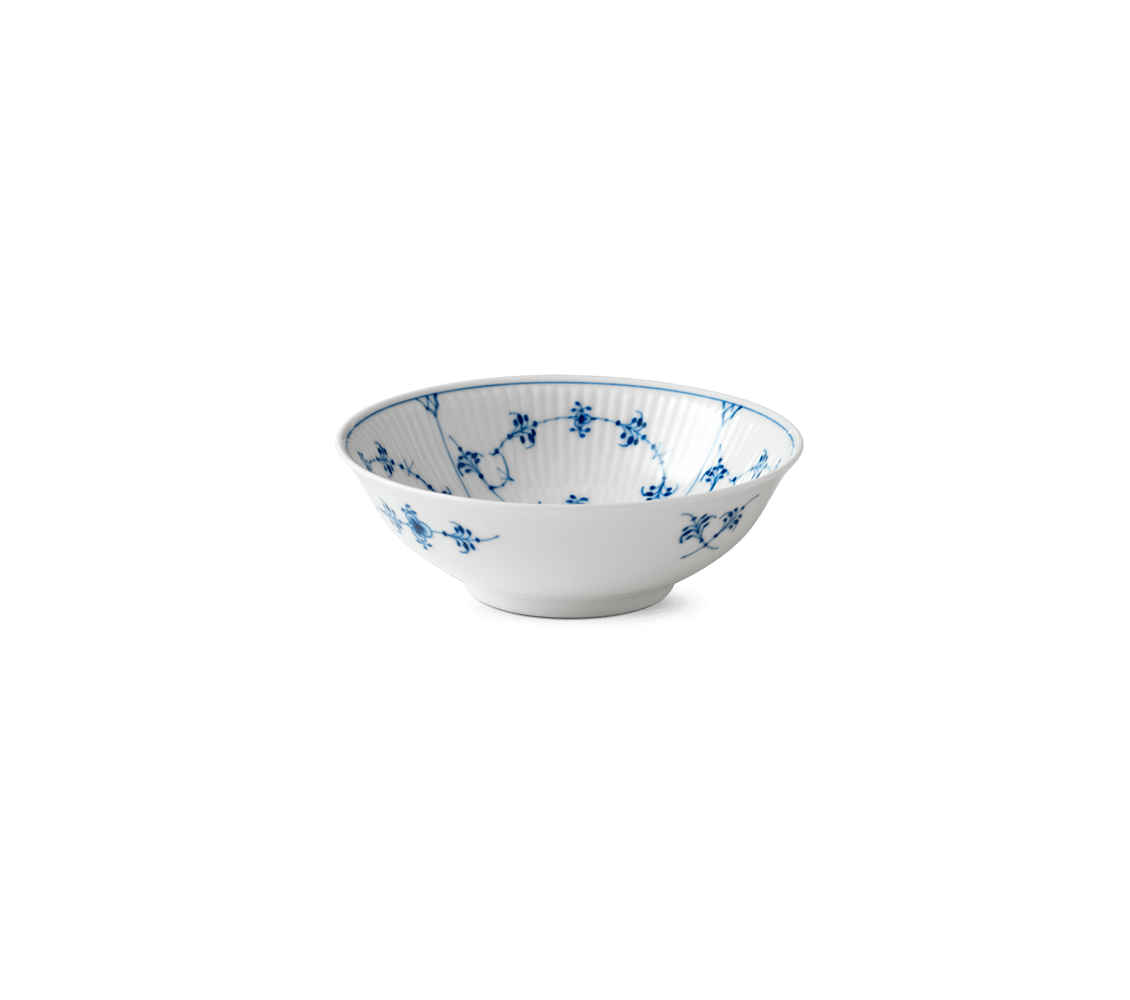 Blue Fluted Plain Cereal Bowl