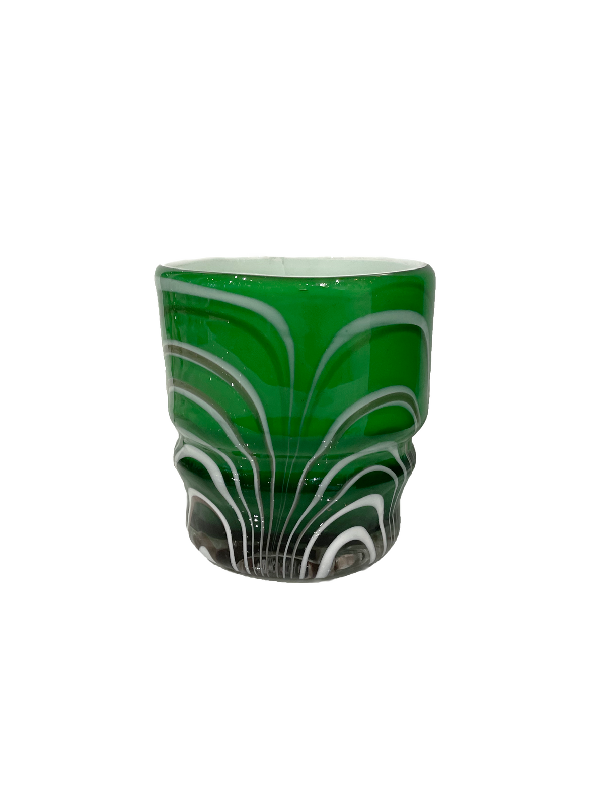 Small Marbled Green and White Vase