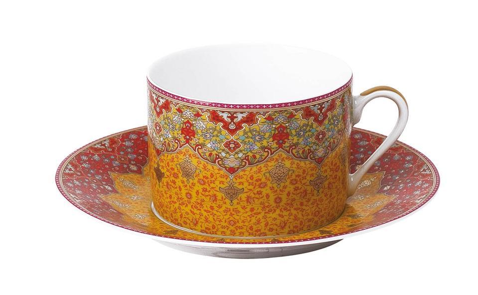 Dhara Red Tea Cup and Saucer