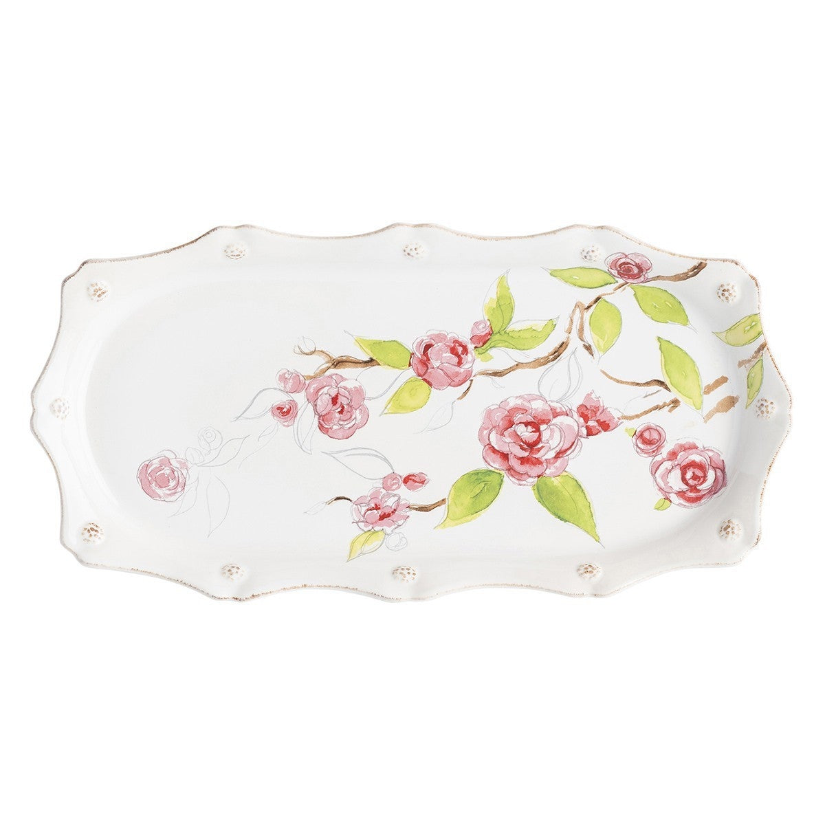 Berry &amp; Thread Floral Sketch Camellia Hostess Tray