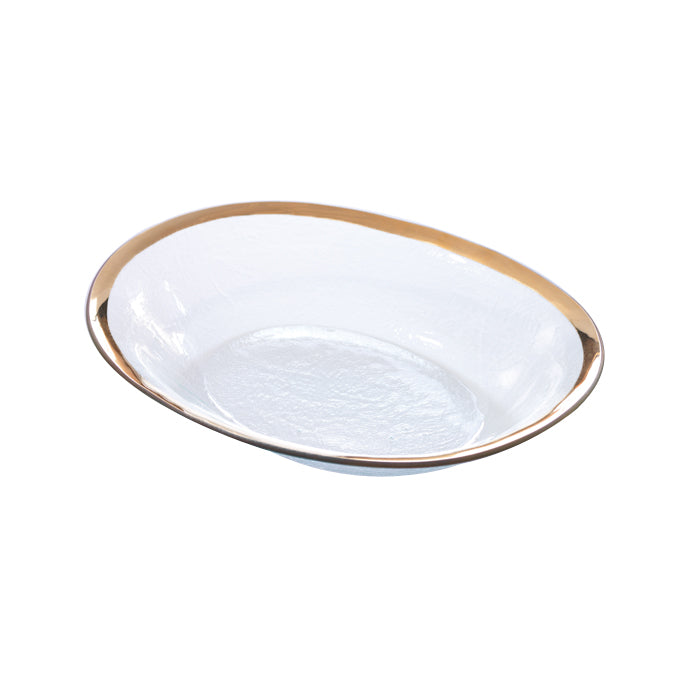 Annieglass Mod Large Oval Serving Bowl Gold