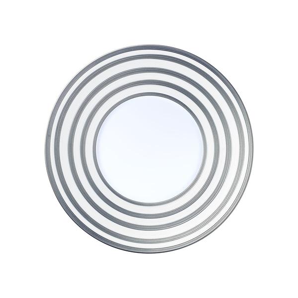 Hemisphere Dinner Plate- Platinum stripes