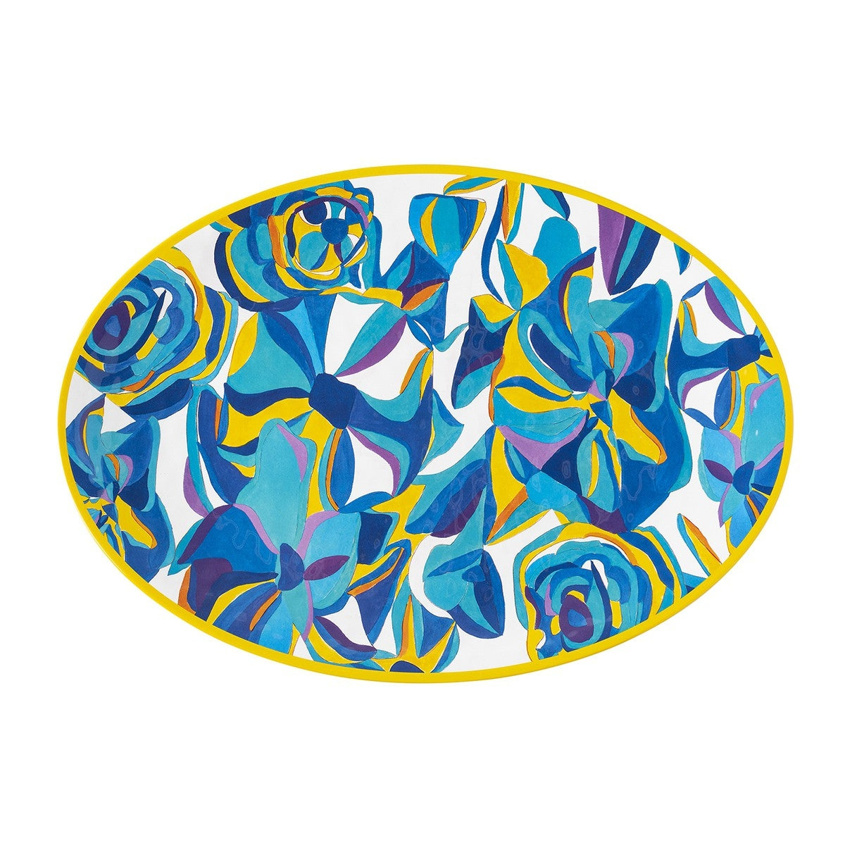 Blue Rose Melamine Serving Platter(D)