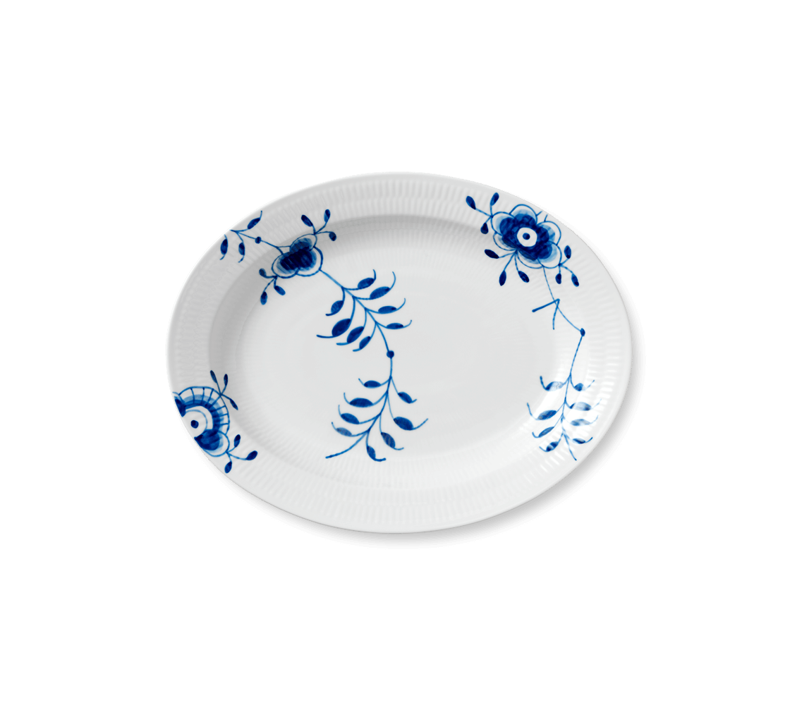 Blue Fluted Mega Oval Dish