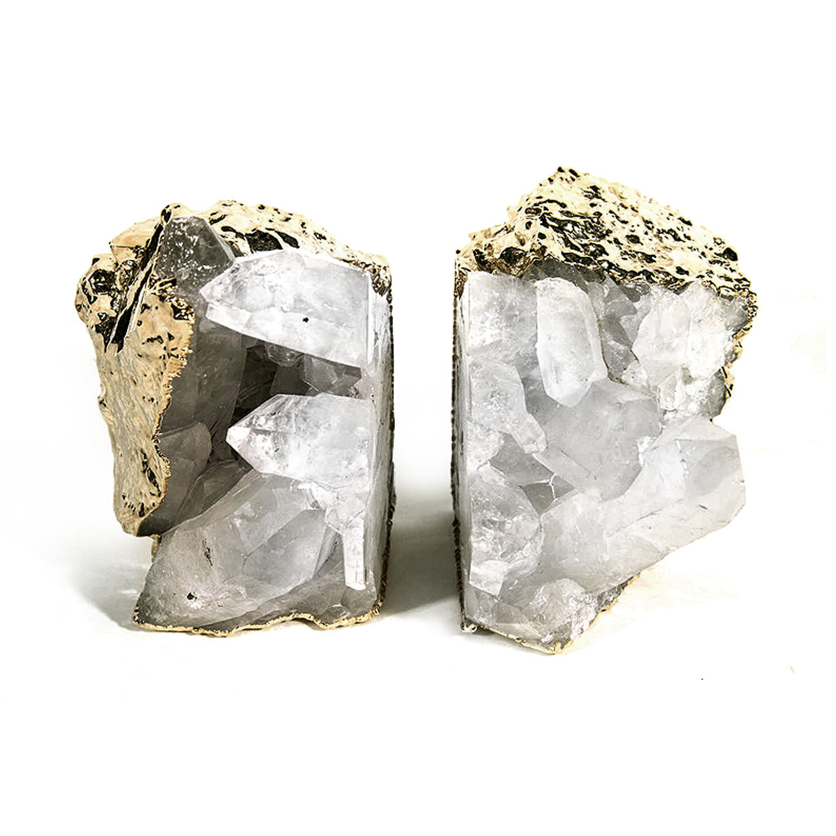 Quartz with Gold Bookends