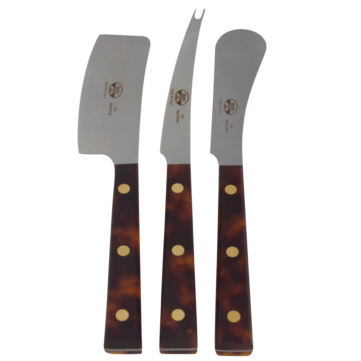 Cheese Knives with Tortoise Handle, Set of 3 (D)