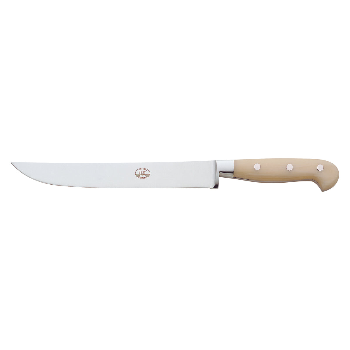 Carving Knife with Lucite Handle and Magnetized Wood Block