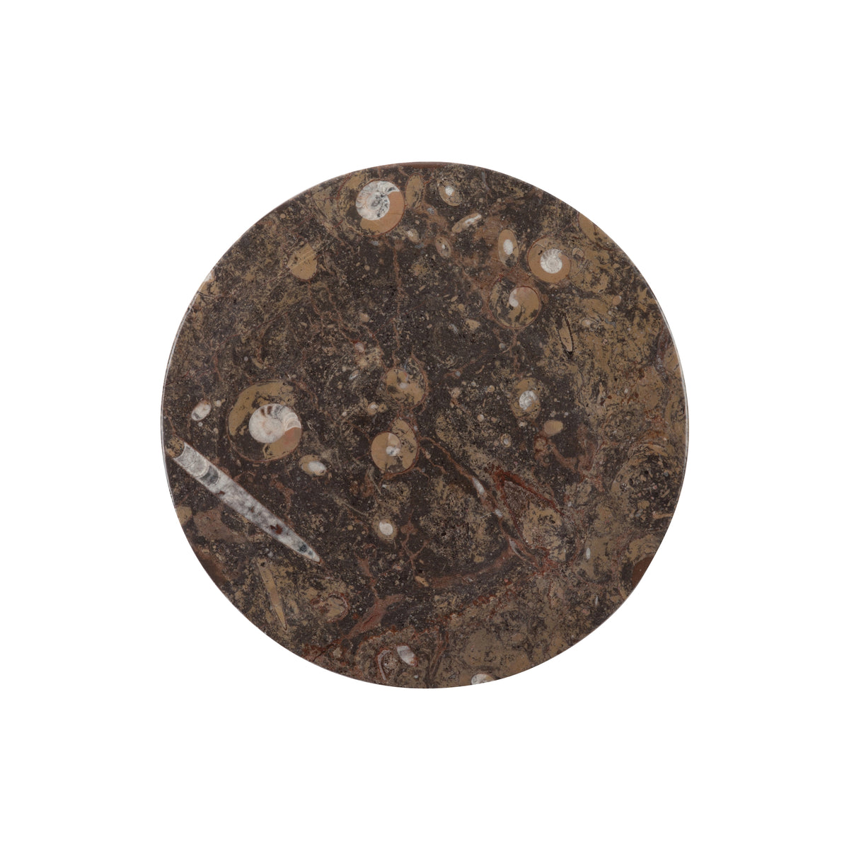 Round Brown Fossil Plate