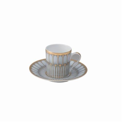 Arcades Grey and Gold Coffee Saucer