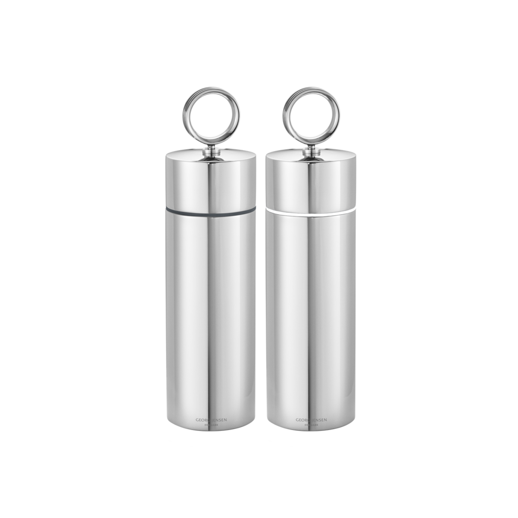 ALFREDO salt & pepper grinder set in steel, small