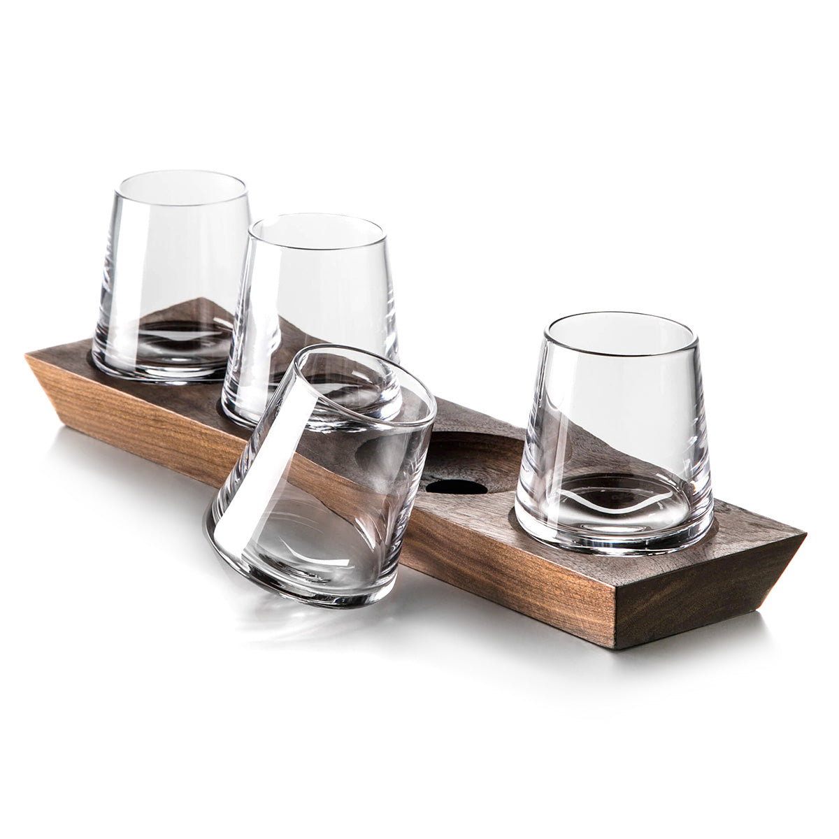 Ludlow Whiskey Glass Set with Wood Base - Jung Lee NY