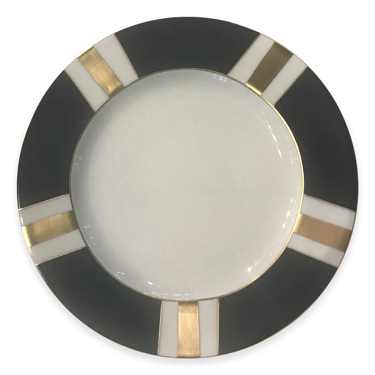 Art Deco Blue Steel Dinner Plate